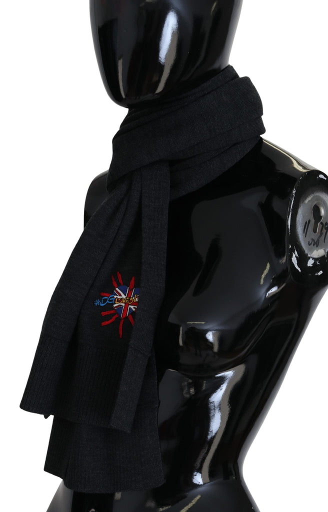 Dolce & Gabbana Black Sacred Heart #DGLovesLondon Wrap Scarf - Luxe & Glitz