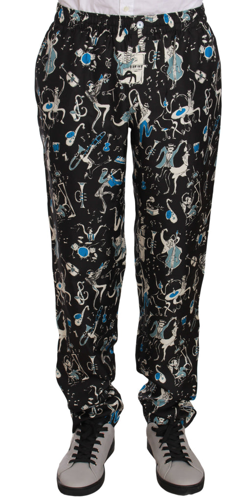 Dolce & Gabbana Black Musical Instrument Sleepwear Pants - Luxe & Glitz