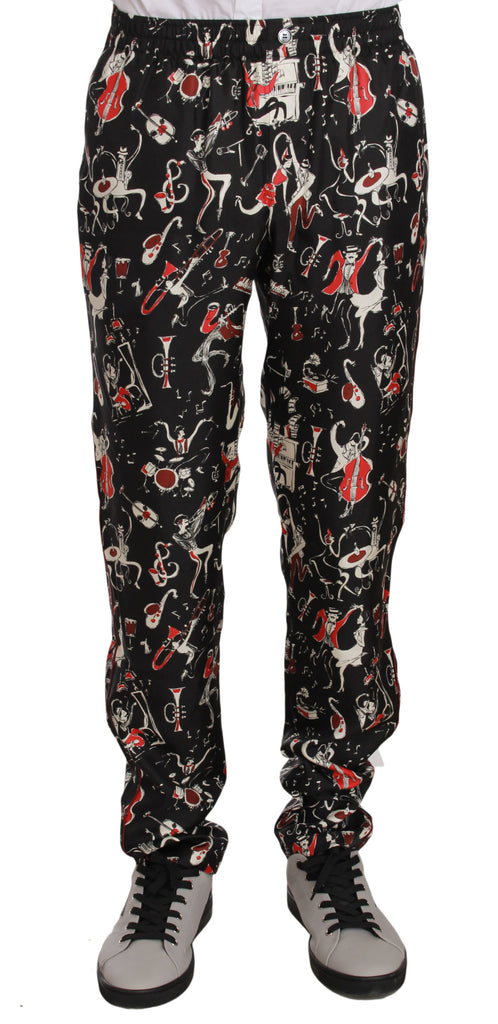 Dolce & Gabbana Red Musical Instrument Print Sleepwear Pants - Luxe & Glitz