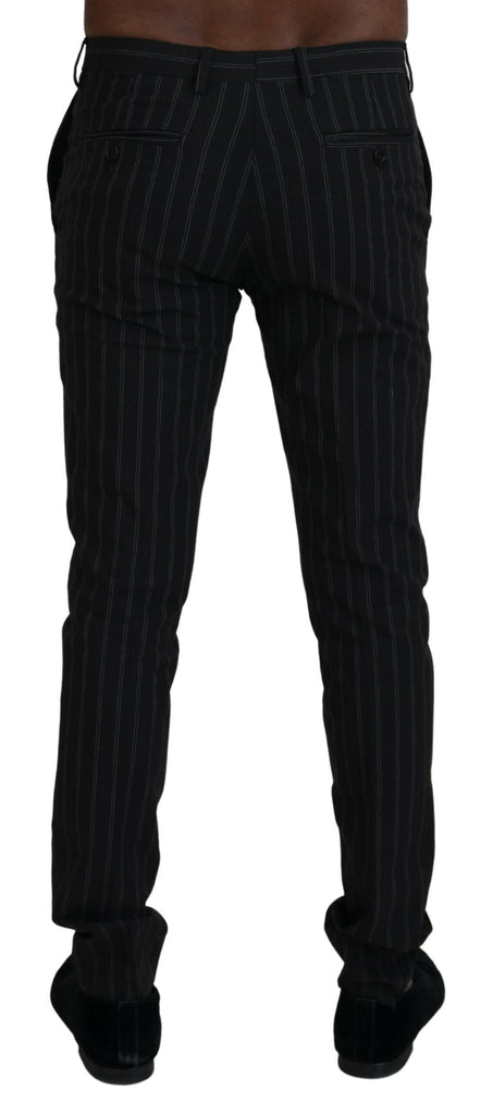 BENCIVENGA Black Stripes Viscose Dress Pants BENCIVENGA