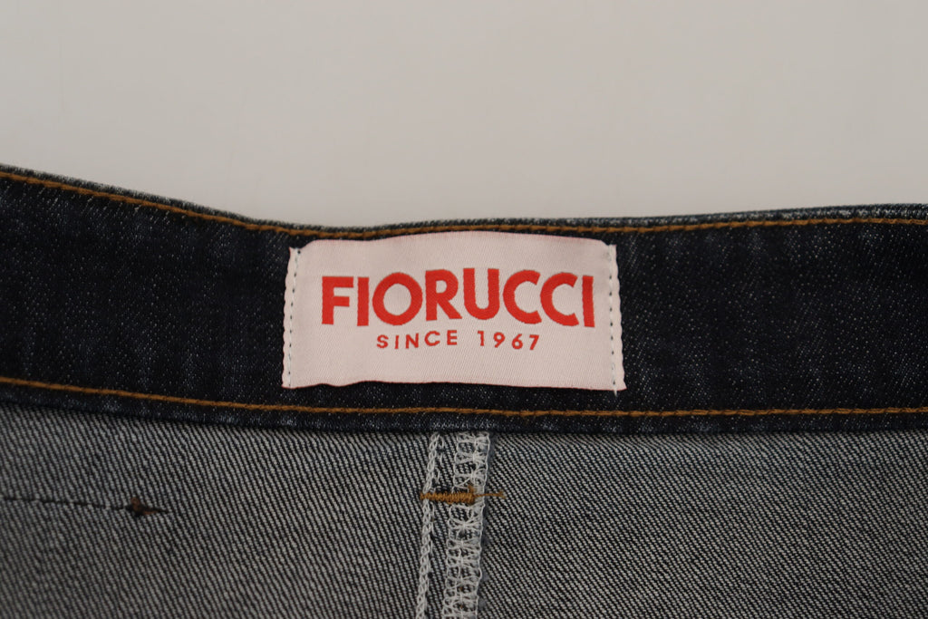 Fiorucci Dark Blue Washed Mid Waist Pencil Cut Denim Skirt Fiorucci