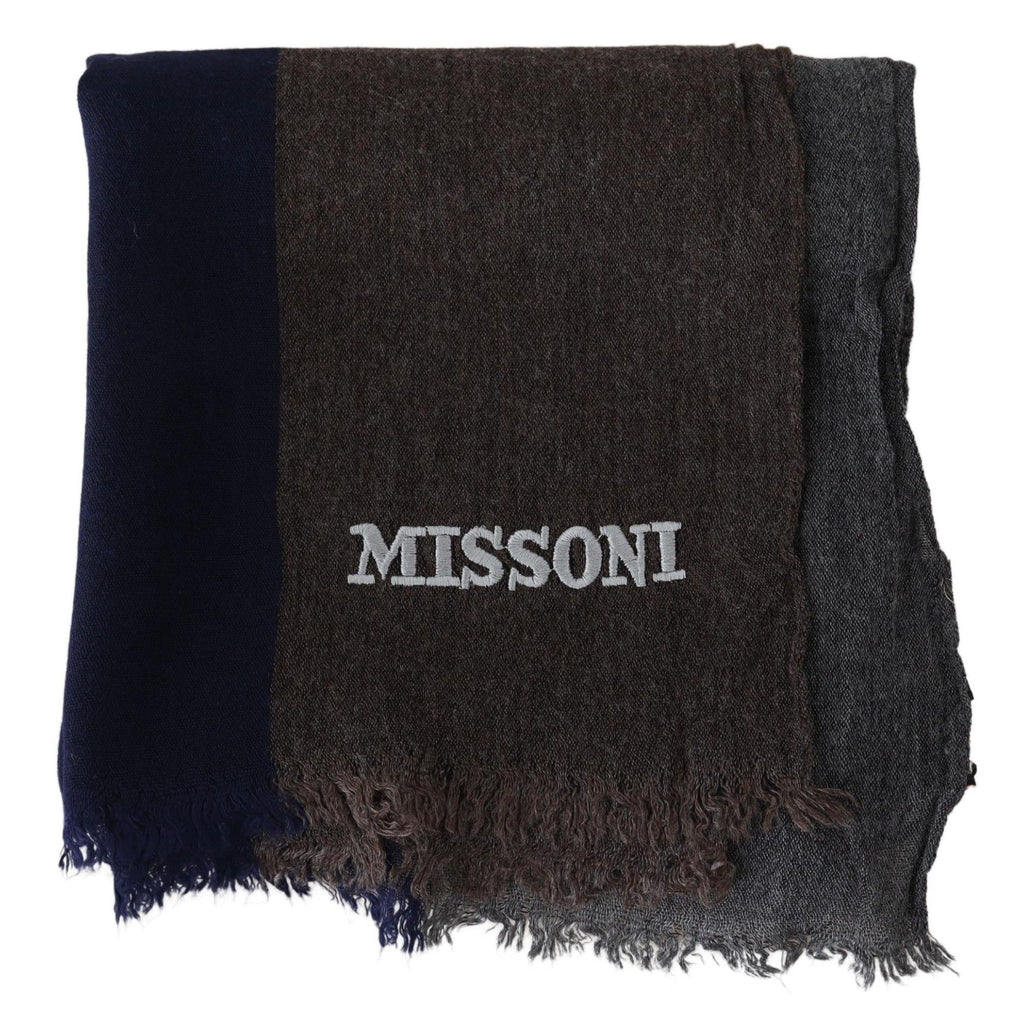 Missoni Multicolor Striped Wool Unisex Wrap Fringes Scarf - Luxe & Glitz
