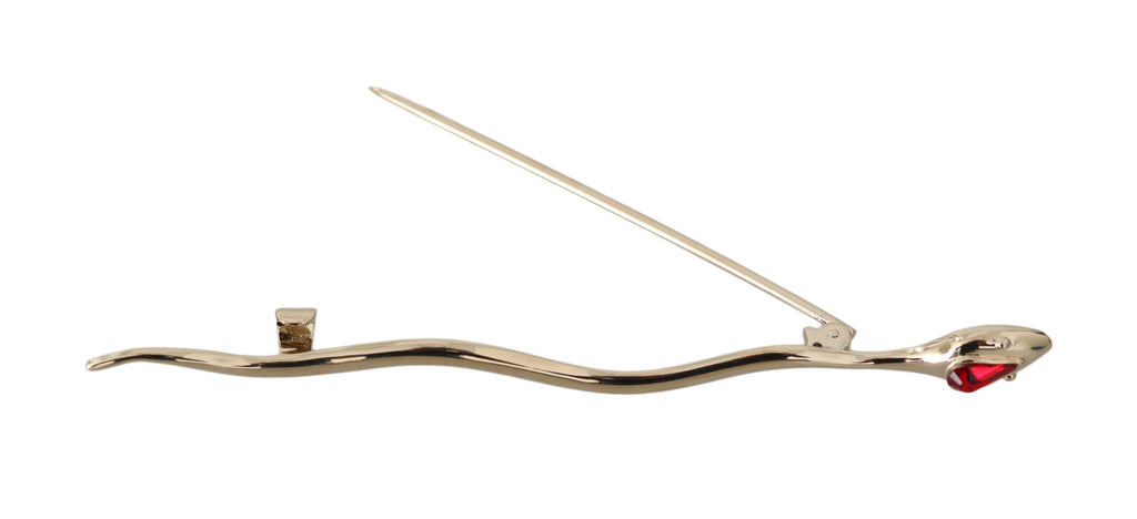 Dolce & Gabbana Silver Brass Crystal Spilla Serpente Brooch Pin Dolce & Gabbana