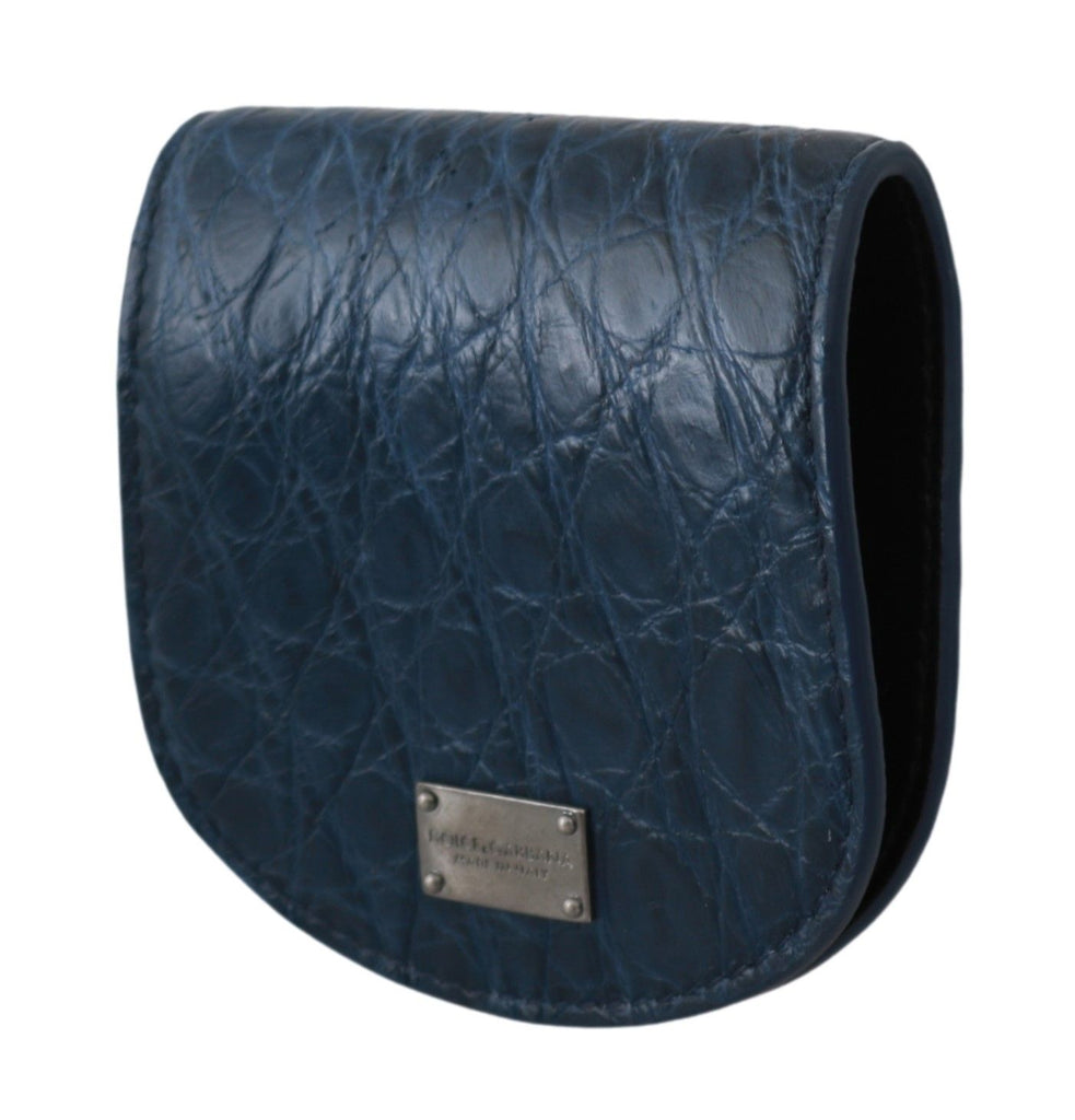 Dolce & Gabbana Blue Holder Pocket Wallet Blue Exotic Skin Condom Case Dolce & Gabbana