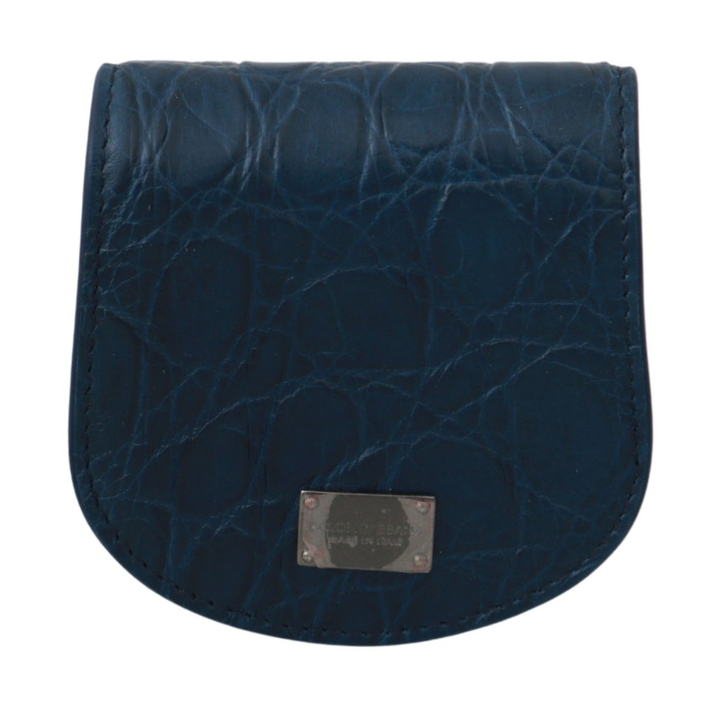 Dolce & Gabbana Blue Leather Holder Pocket Condom Case Dolce & Gabbana
