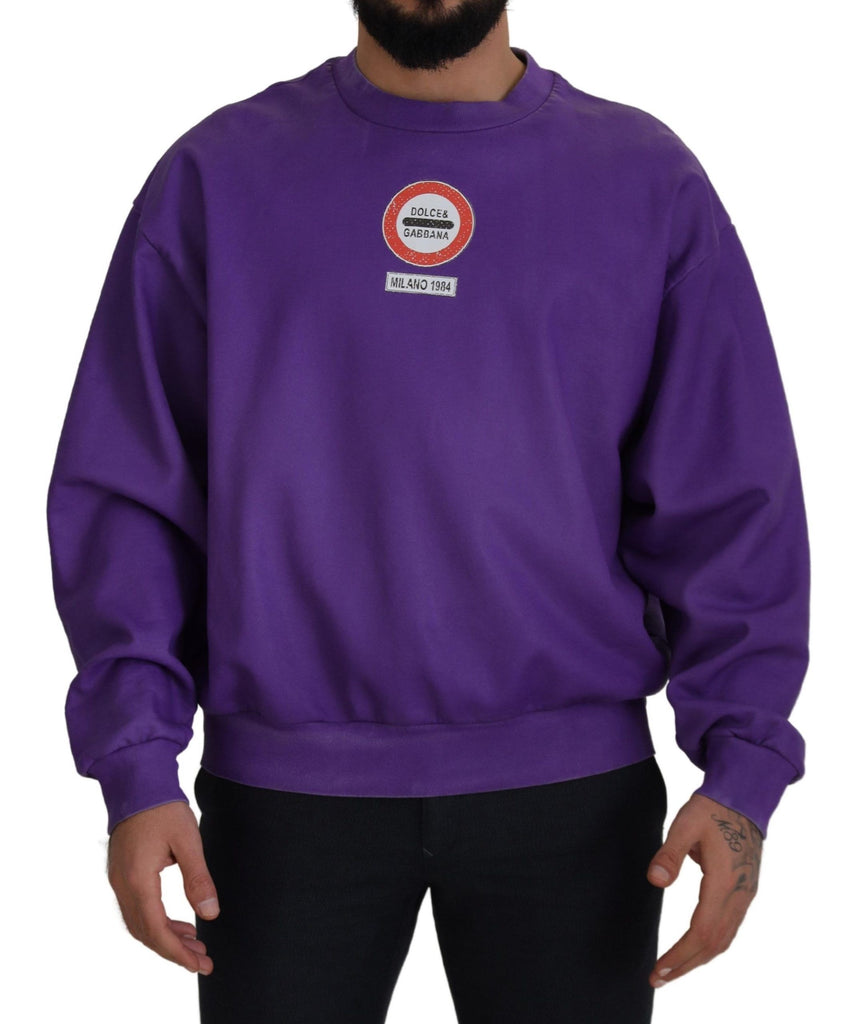 Dolce & Gabbana Purple Wash Logo Cotton Crewneck Sweatshirt Sweater Dolce & Gabbana