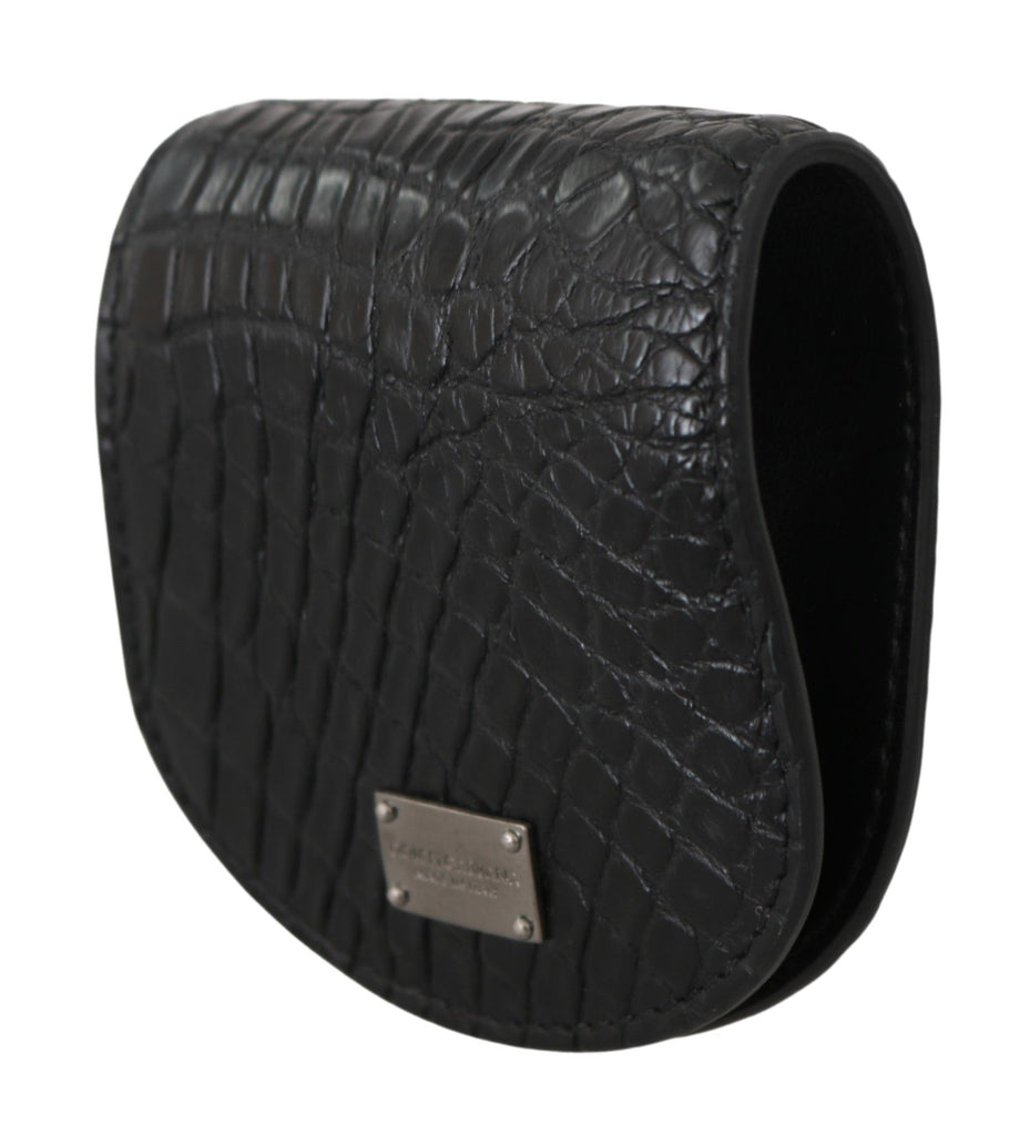 Dolce & Gabbana Black Exotic Skin Pocket Condom Case Holder - Luxe & Glitz