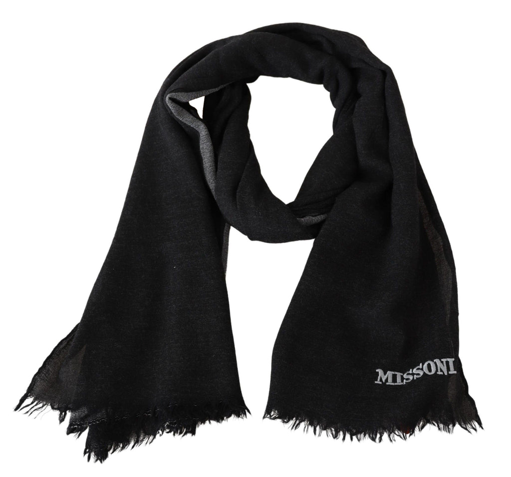 Missoni Black 100% Wool Unisex Neck Wrap Scarf - Luxe & Glitz