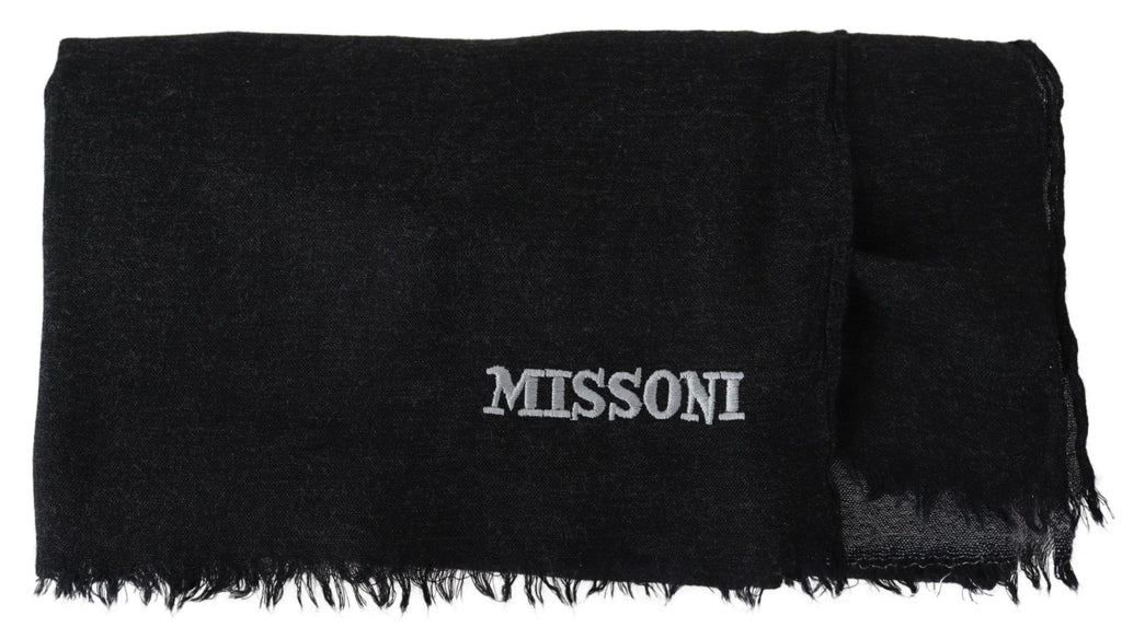 Missoni Black 100% Wool Unisex Neck Wrap Scarf - Luxe & Glitz