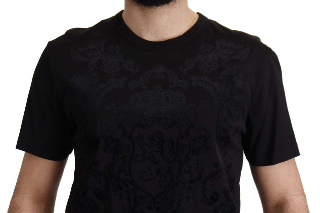 Dolce & Gabbana Black DG Baroque Cotton Crewneck T-shirt Dolce & Gabbana