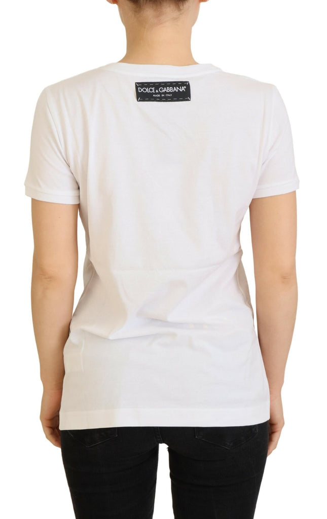 Dolce & Gabbana T-shirt Top White Textured Short Sleeve Dolce & Gabbana