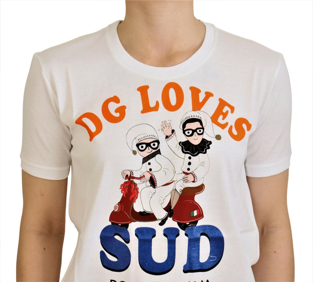 Dolce & Gabbana White Cotton DG Loves SUD  T-shirt Dolce & Gabbana