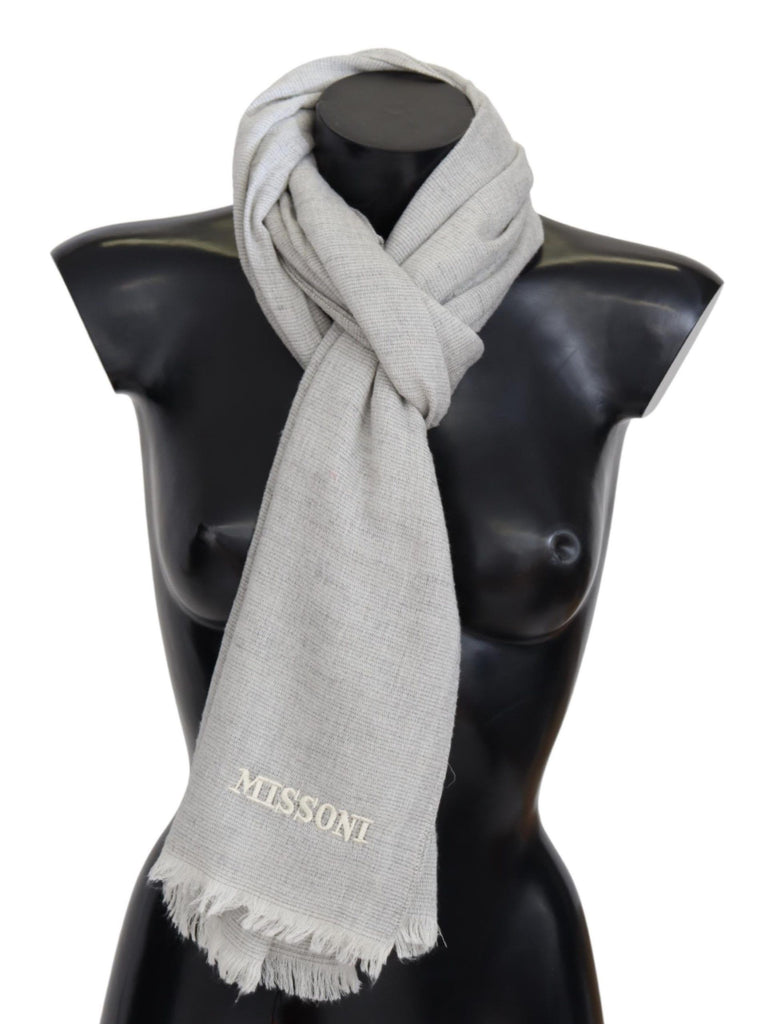 Missoni Gray Wool Knit Unisex Neck Wrap Scarf - Luxe & Glitz