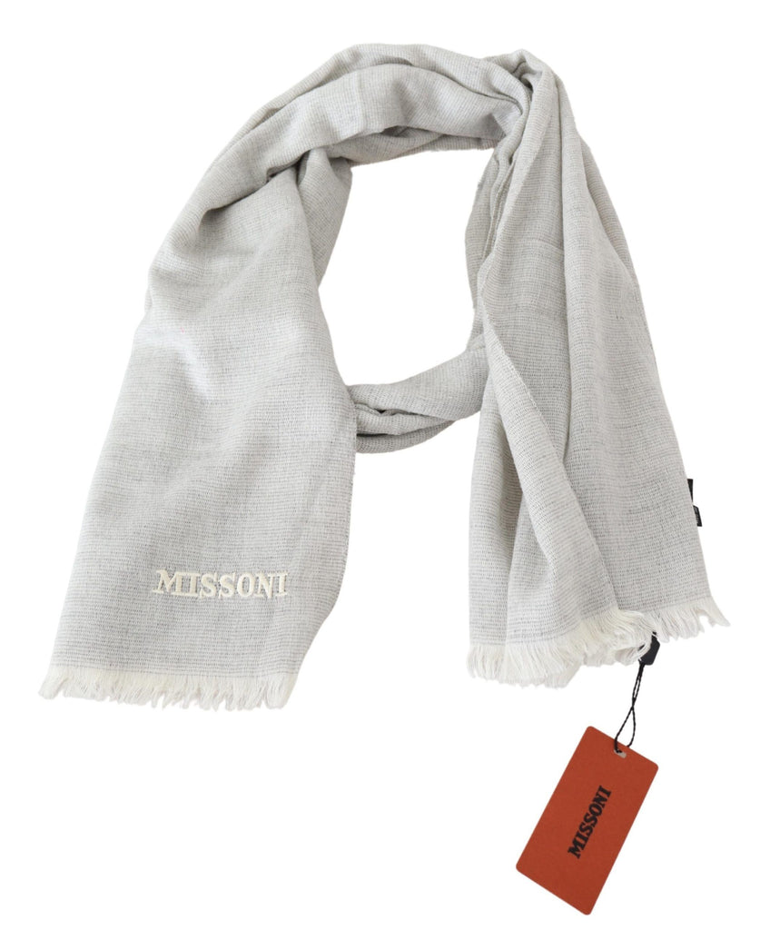 Missoni Gray Wool Knit Unisex Neck Wrap Scarf - Luxe & Glitz