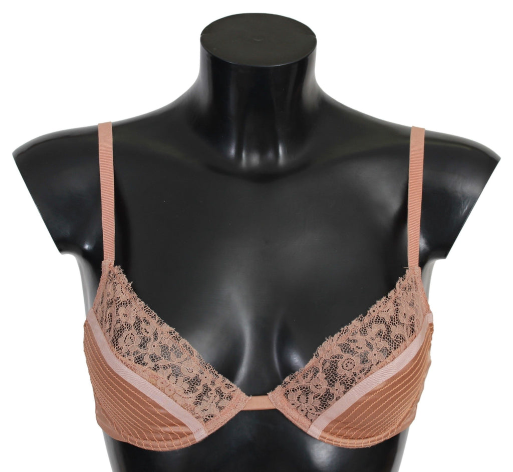 Ermanno Scervino Nude Lace Push Up Silk Underwear - Luxe & Glitz