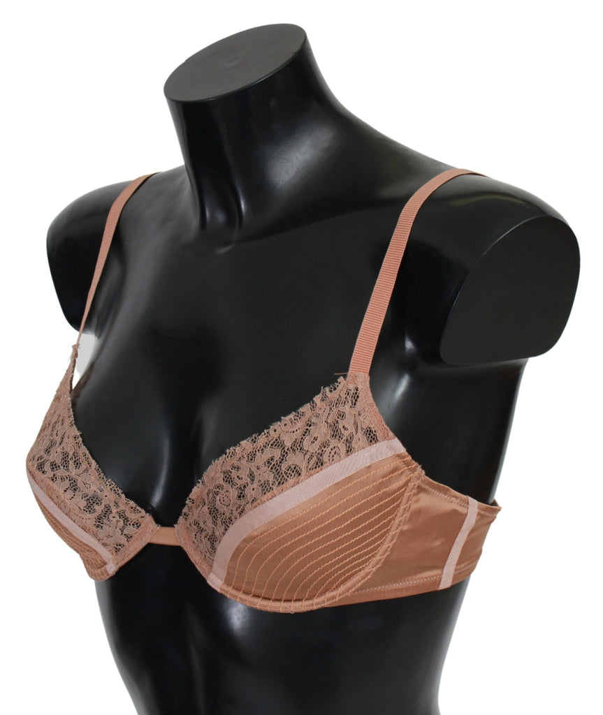 Ermanno Scervino Nude Lace Push Up Silk Underwear - Luxe & Glitz