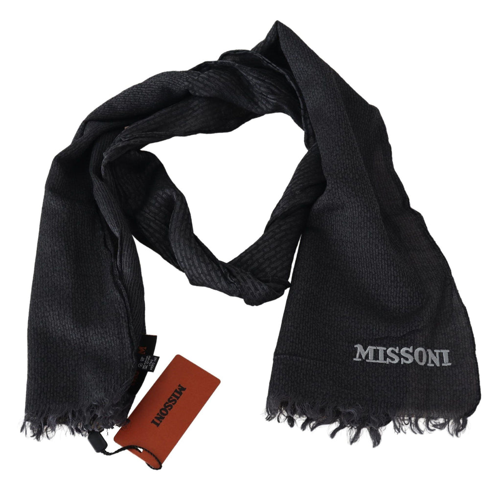 Missoni Black Wool Knit Unisex Neck Wrap Scarf - Luxe & Glitz