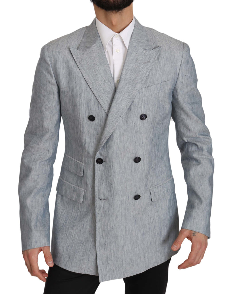 Dolce & Gabbana Blue Flax NAPOLI Jacket Coat Blazer - Luxe & Glitz