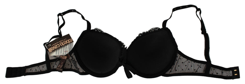 Roberto Cavalli Black Pink Lace Push Up Bra Underwear - Luxe & Glitz