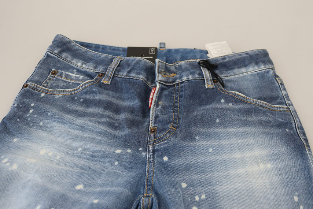 Dsquared² Blue Cotton Low Waist Cropped Denim Cool Girl Jeans Dsquared²