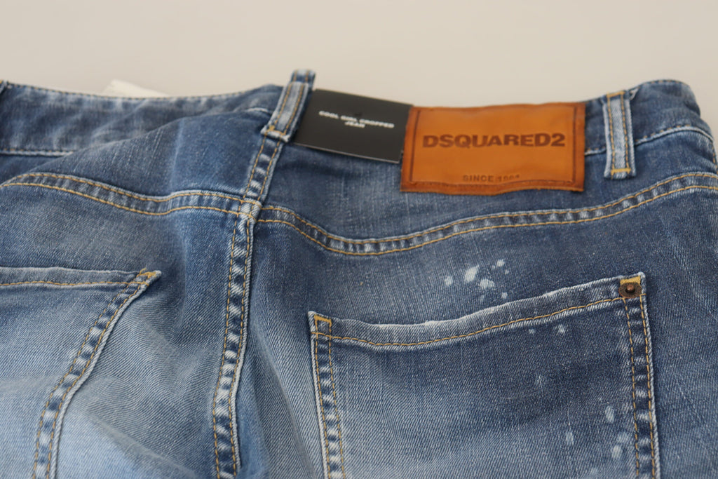 Dsquared² Blue Cotton Low Waist Cropped Denim Cool Girl Jeans Dsquared²