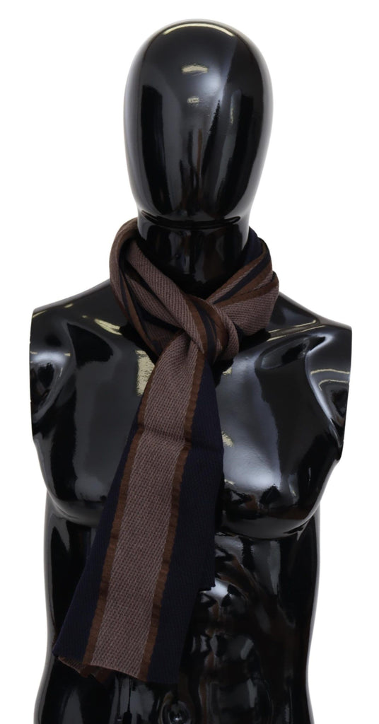Missoni Brown Wool Striped Unisex Neck Wrap Shawl Scarf - Luxe & Glitz