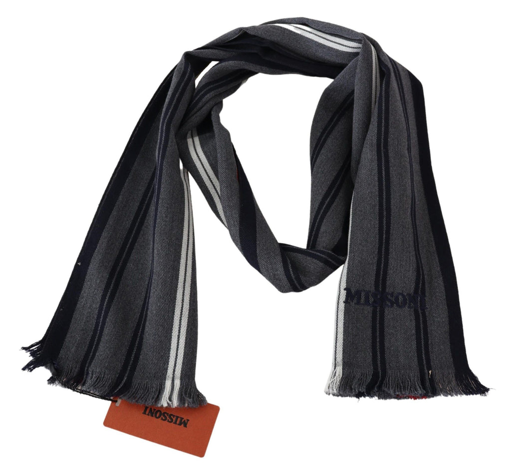 Missoni Multicolor Wool Striped Unisex Neck Wrap Shawl Scarf - Luxe & Glitz