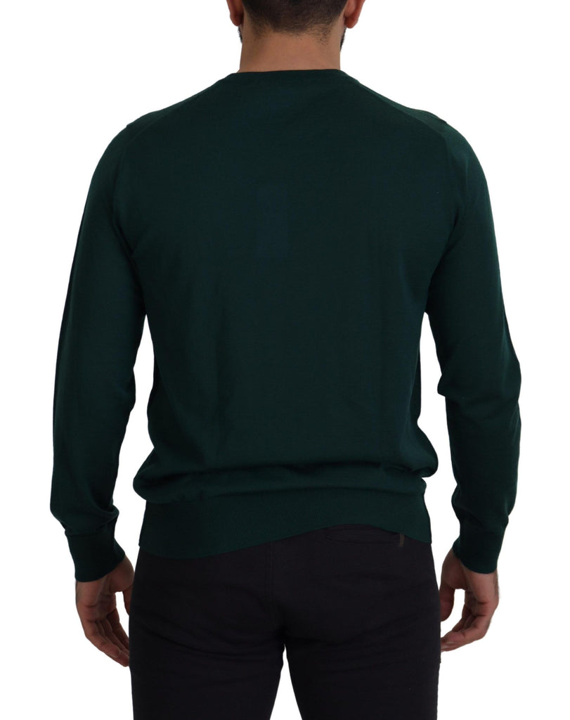 Dolce & Gabbana Green Cashmere Crewneck Pullover Sweater Dolce & Gabbana