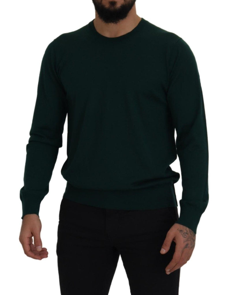 Dolce & Gabbana Green Cashmere Crewneck Pullover Sweater Dolce & Gabbana
