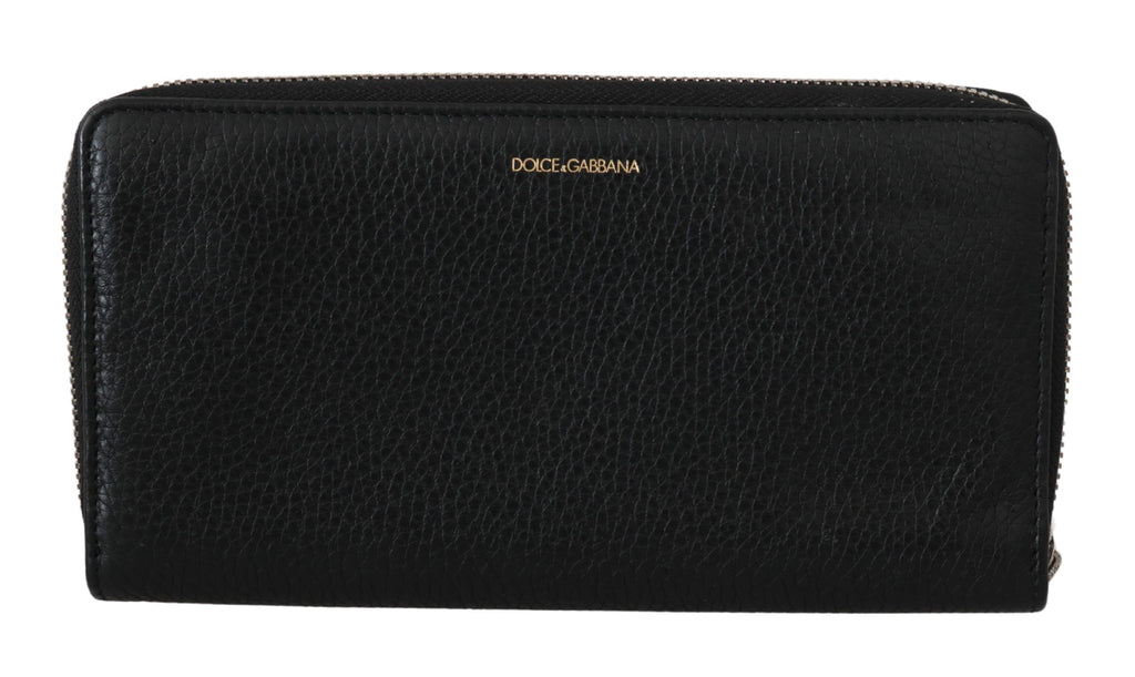 Dolce & Gabbana Black Mens Zipper Continental Purse 100% Leather Wallet - Luxe & Glitz