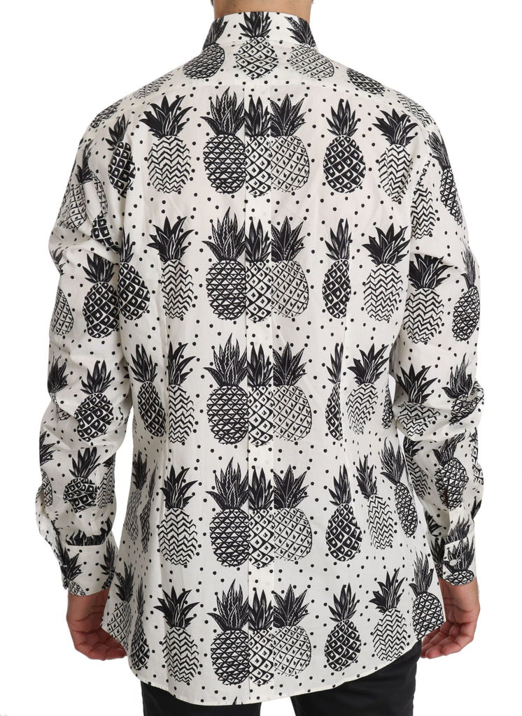 Dolce & Gabbana White Pineapple Cotton Top Shirt - Luxe & Glitz
