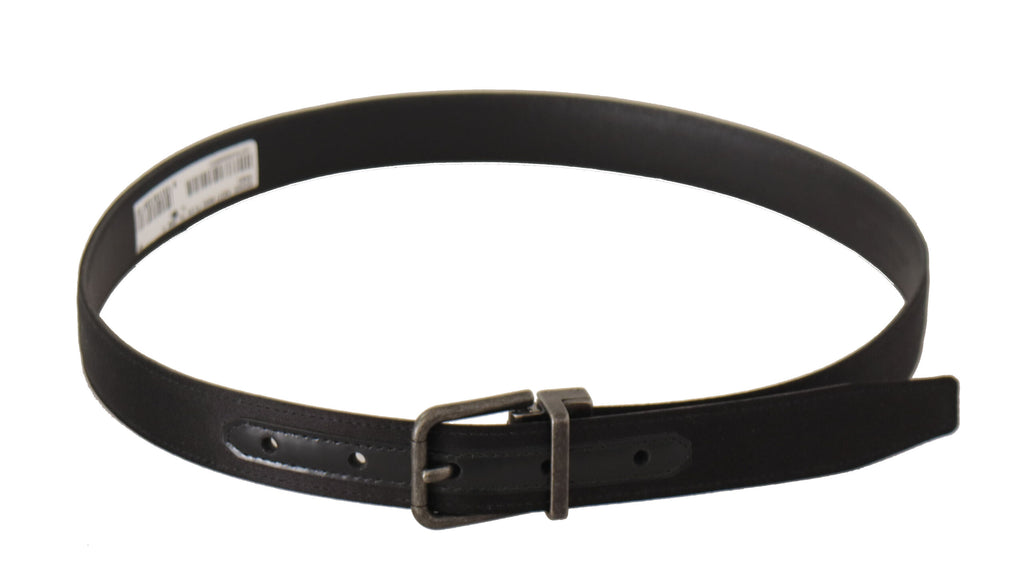 Dolce & Gabbana Black Calfskin Leather Vintage Metal Buckle Belt - Luxe & Glitz