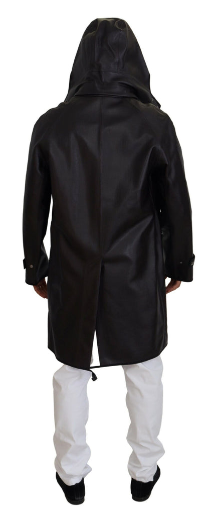 Dolce & Gabbana Black Trench Hooded Parka Cotton Jacket Dolce & Gabbana