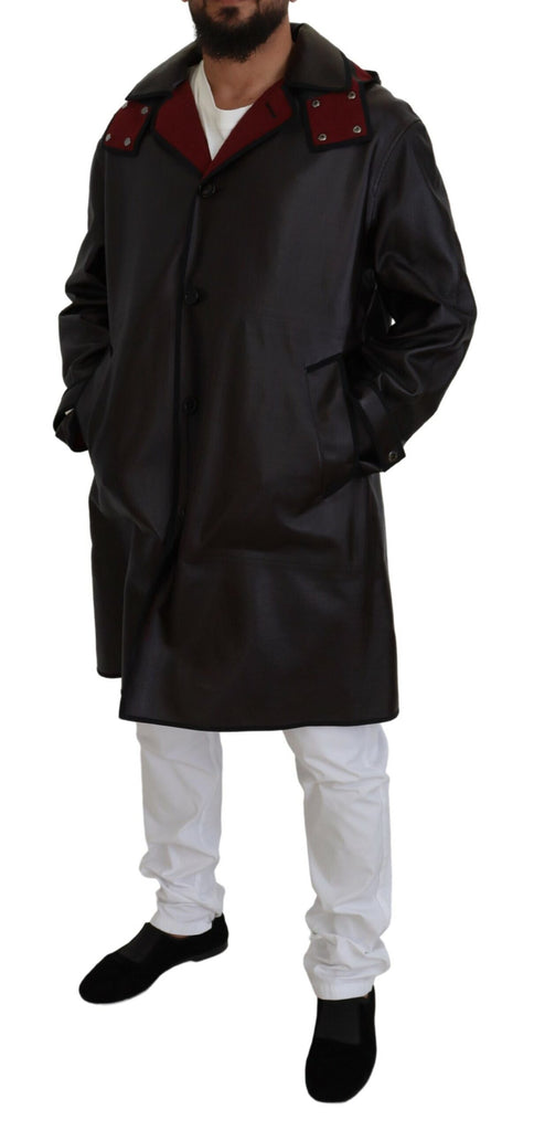 Dolce & Gabbana Black Trench Hooded Parka Cotton Jacket Dolce & Gabbana