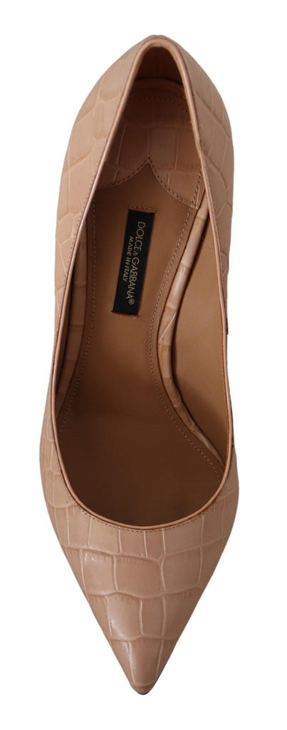 Dolce & Gabbana Beige Leather Bellucci Heels Pumps Shoes Dolce & Gabbana