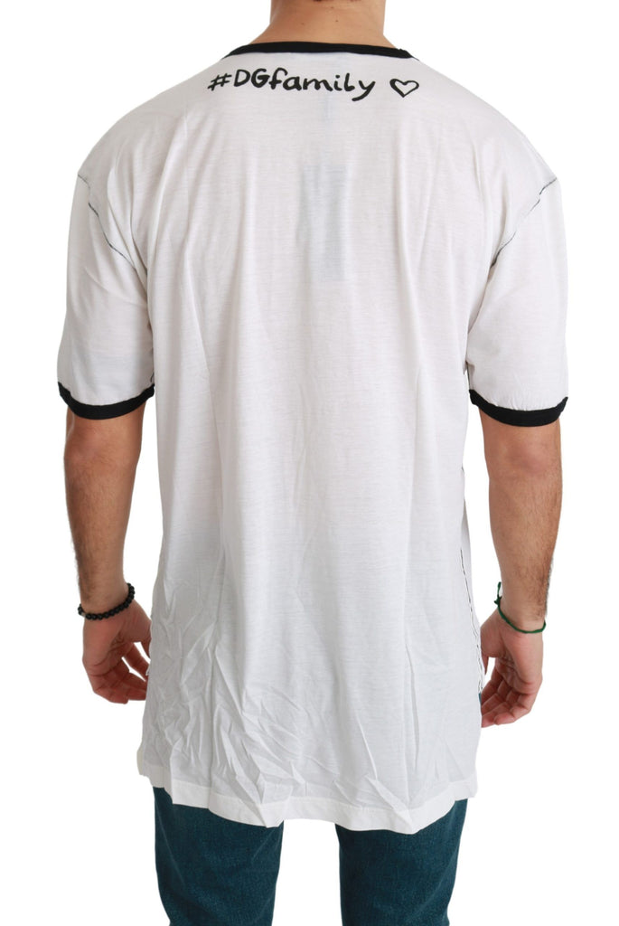 Dolce & Gabbana White Men Print #dgfamily Cotton T-shirt - Luxe & Glitz