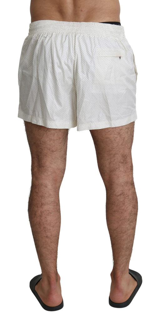 Dolce & Gabbana White Polka Beachwear Shorts Mens Swimshorts - Luxe & Glitz
