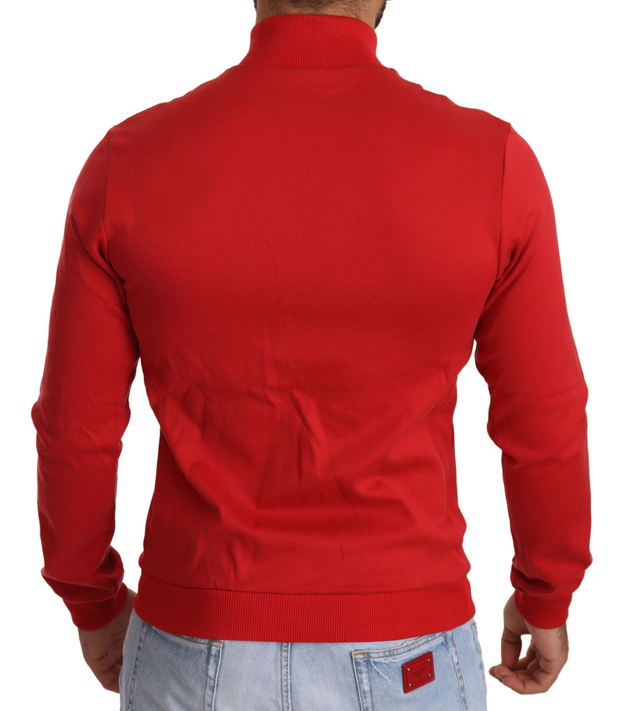 Dolce & Gabbana Red DG Motor Club Zipper Stretch Sweater Dolce & Gabbana