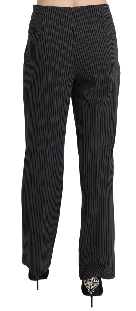 BENCIVENGA Black Striped Cotton Sretch Dress Trousers Pants - Luxe & Glitz