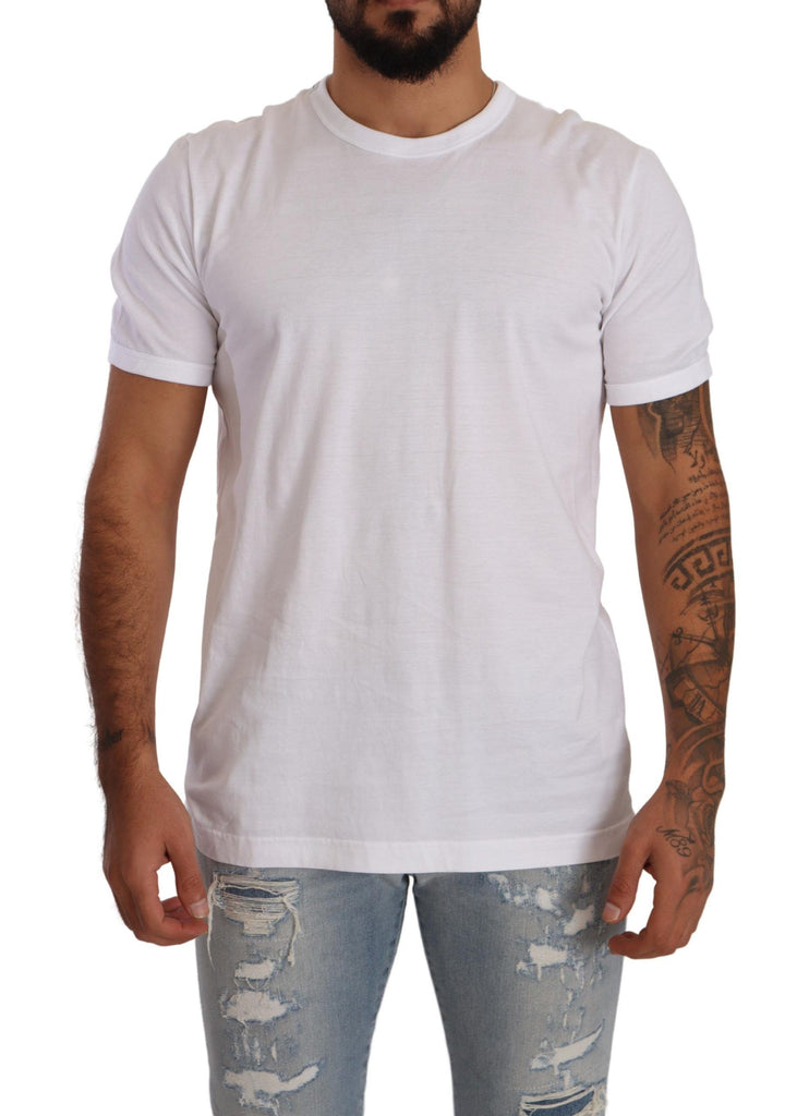 Dolce & Gabbana White Crewneck Short Sleeve Cotton T-shirt Dolce & Gabbana