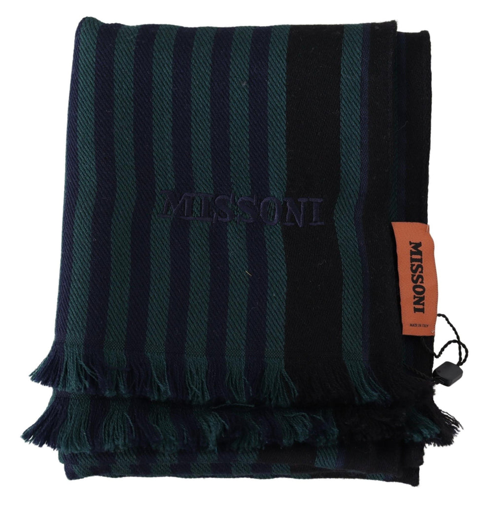 Missoni Multicolor Striped Wool Unisex Neck Wrap Shawl - Luxe & Glitz