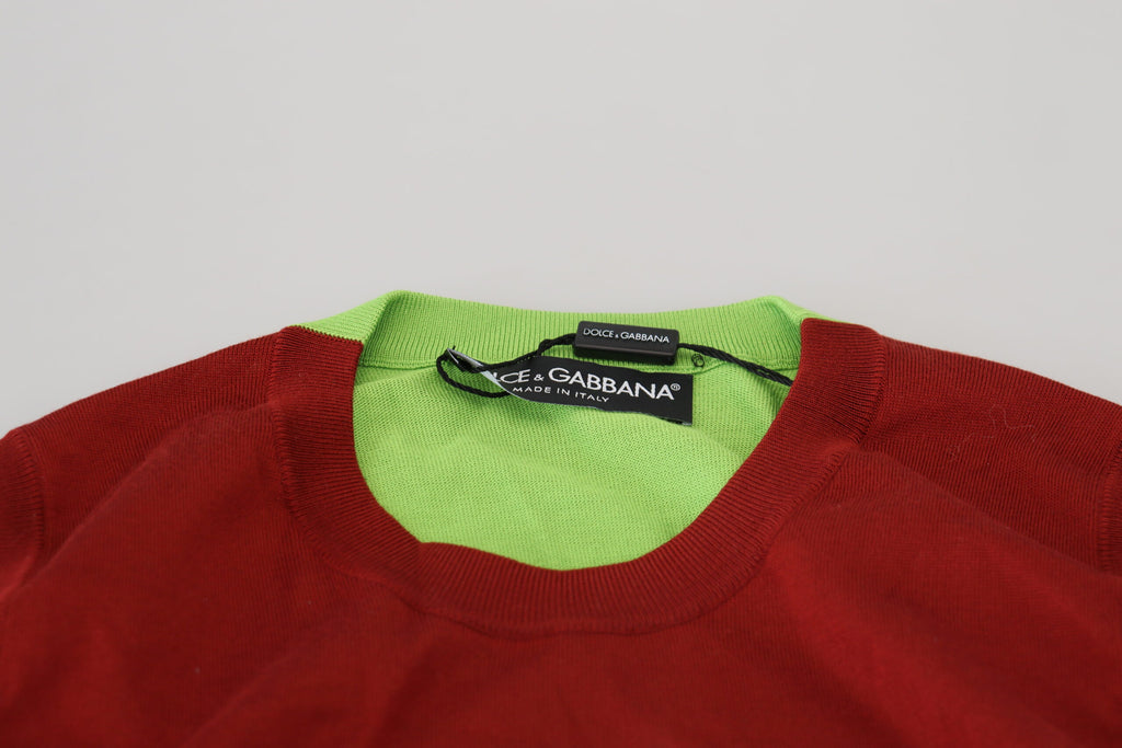 Dolce & Gabbana Red Green DG Logo Sleeveless Pullover Top Dolce & Gabbana