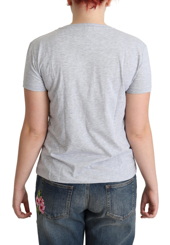 Moschino Gray Cotton Alphabet Letter Print T-shirt - Luxe & Glitz