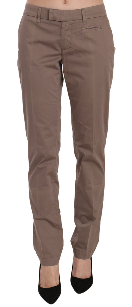 Dondup Brown Low Waist Straight Cut Trouser Pant - Luxe & Glitz