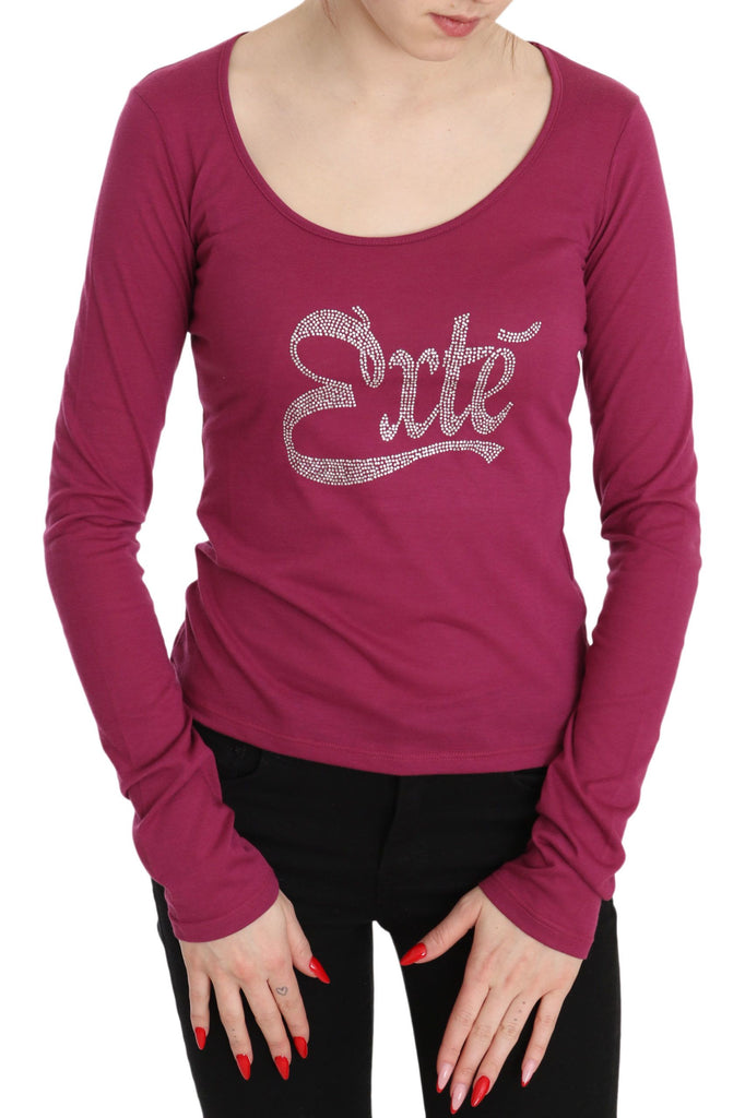 Exte Pink Exte Crystal Embellished Long Sleeve Top - Luxe & Glitz