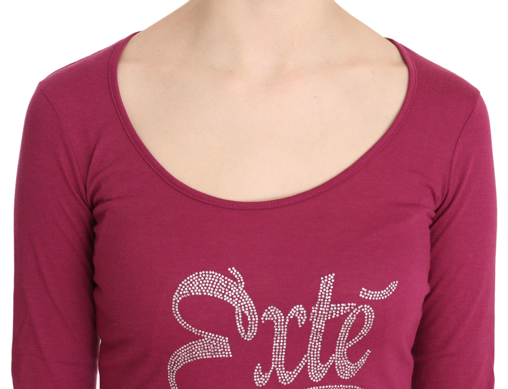 Exte Pink Exte Crystal Embellished Long Sleeve Top - Luxe & Glitz