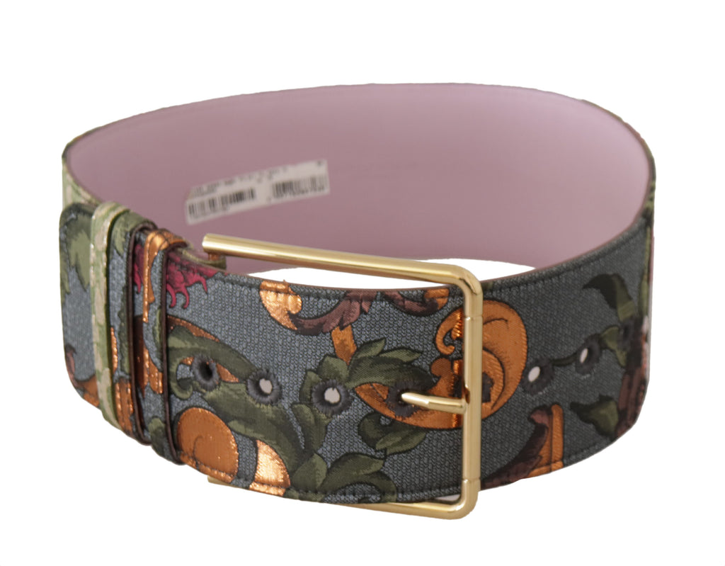 Dolce & Gabbana Multicolor Leather Embroidered Gold Metal Buckle Belt - Luxe & Glitz