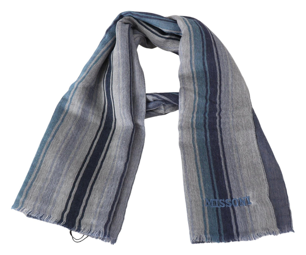 Missoni Multicolor Wool Striped Unisex Neck Wrap Shawl - Luxe & Glitz