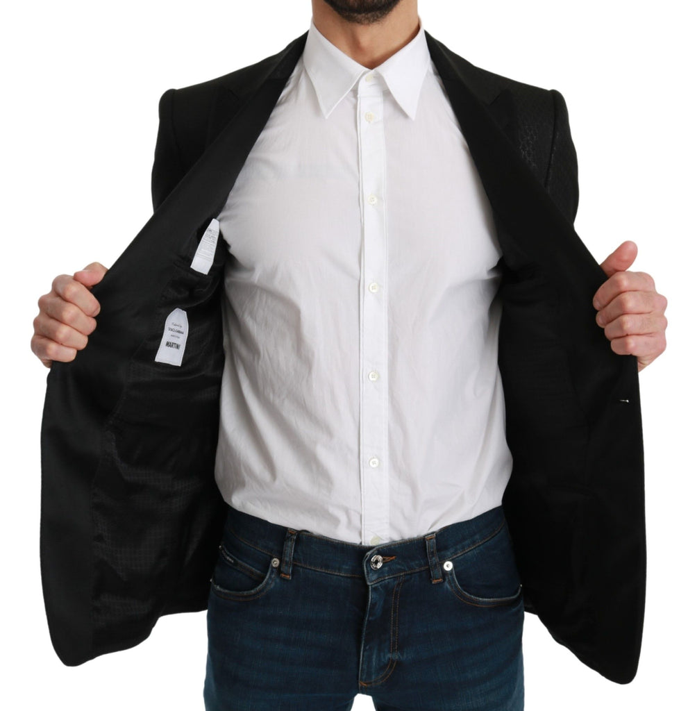 Dolce & Gabbana Black Slim Fit Jacket MARTINI Blazer - Luxe & Glitz