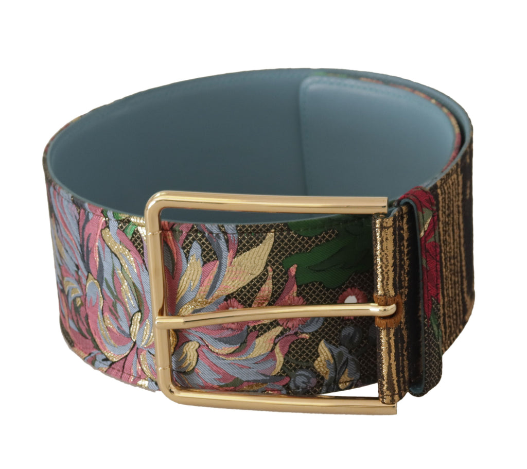 Dolce & Gabbana Multicolor Leather Floral Embroid Logo Buckle Belt - Luxe & Glitz